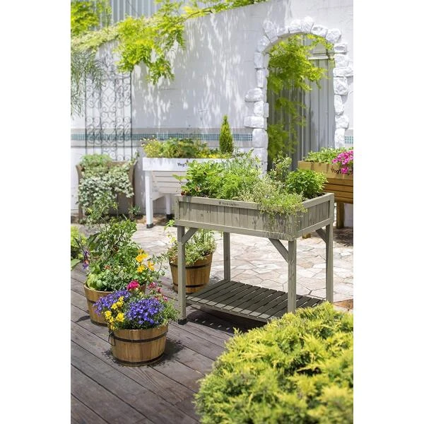 Vegtrug Kruidentafel 58 × 78 × 80 Cm - Grijs 5 Vegtrug Kruidentafel 58 × 78 × 80 Cm - Grijs - Afbeelding 3