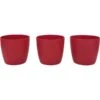Set Bloempot Ella Ø 7 Cm - Mat Rood - Set Van 3 Stuks -Tuindecoratie Winkel 1596794974 1 600