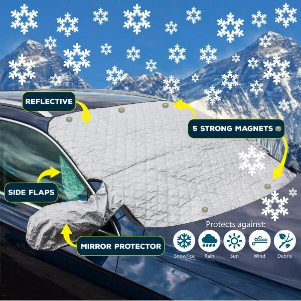 Voorruit Hoes Auto Magnetisch - 100 X 142 Cm 4 Voorruit Hoes Auto Magnetisch - 100 X 142 Cm - Afbeelding 2
