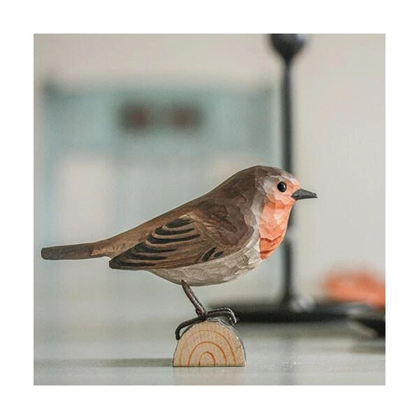 Roodborst In Lindenhout - Handgemaakt 4 Roodborst In Lindenhout - Handgemaakt - Afbeelding 2