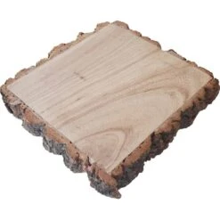 Paulownia Vierkant Met Schors - 20 × 20 Cm